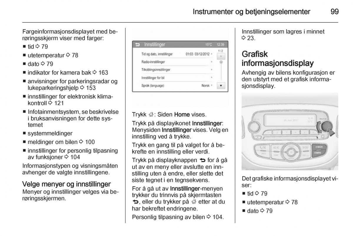 Opel Corsa D bruksanvisningen / page 101