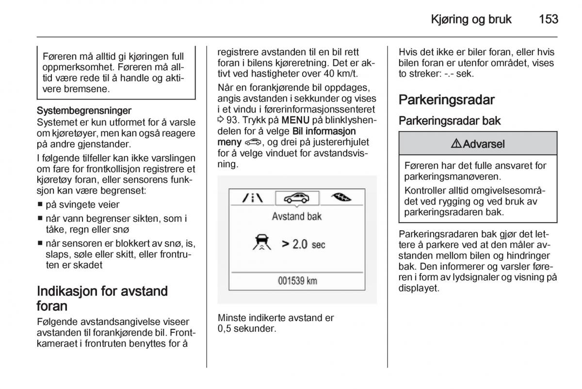 Opel Corsa D bruksanvisningen / page 155