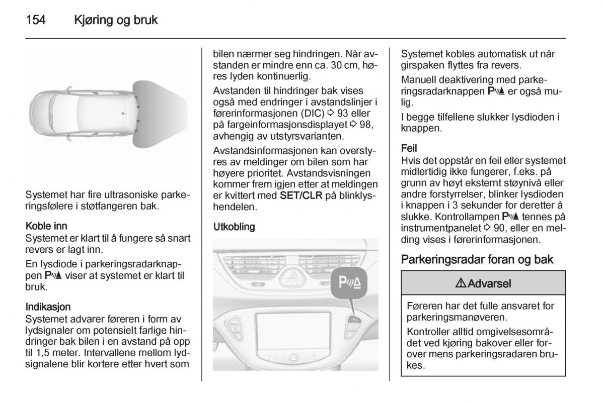 Opel Corsa D bruksanvisningen / page 156