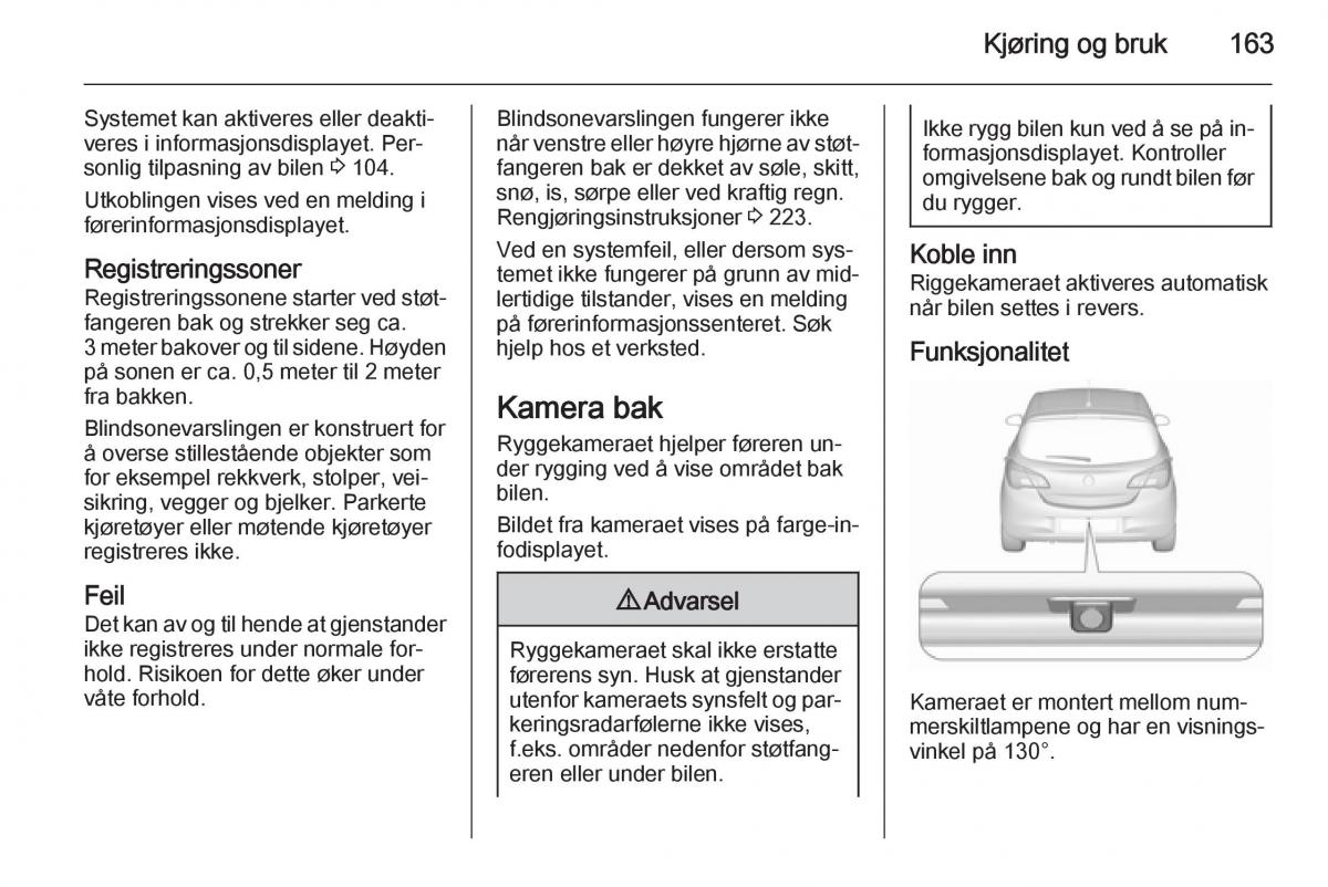 Opel Corsa D bruksanvisningen / page 165