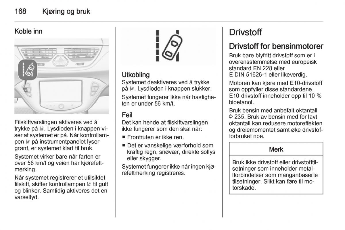 Opel Corsa D bruksanvisningen / page 170