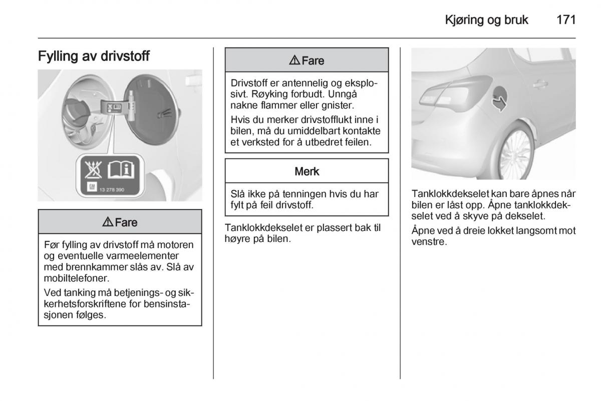 Opel Corsa D bruksanvisningen / page 173