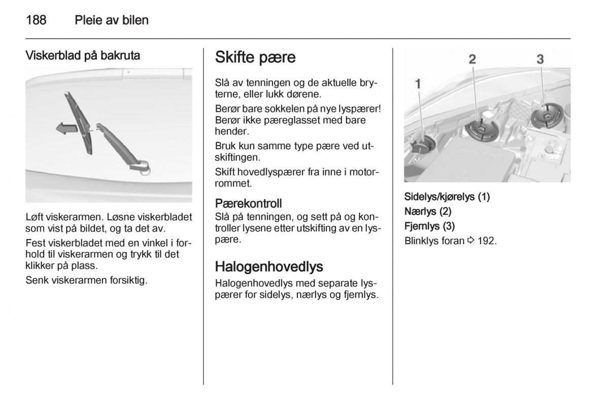 Opel Corsa D bruksanvisningen / page 190