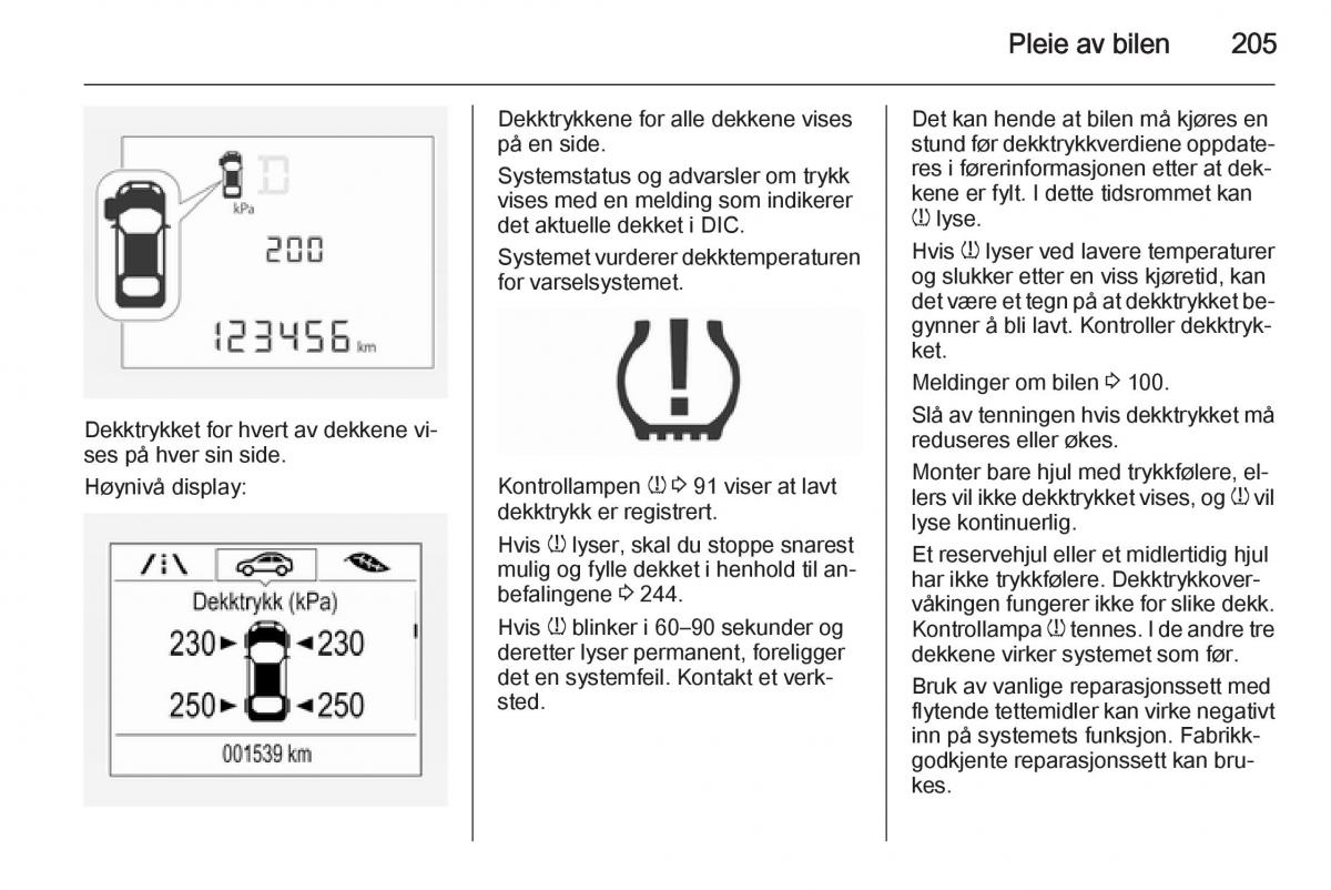 Opel Corsa D bruksanvisningen / page 207