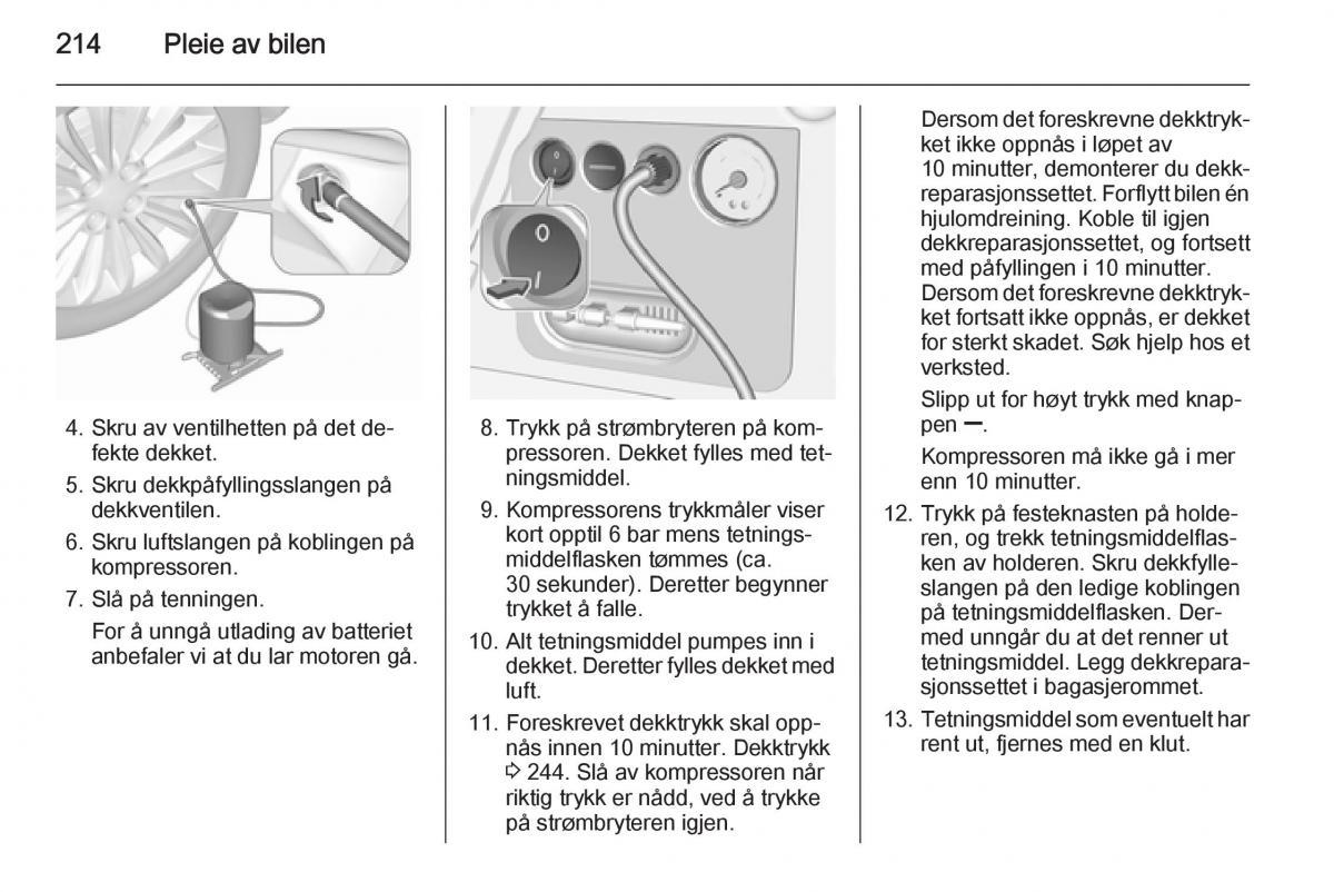 Opel Corsa D bruksanvisningen / page 216