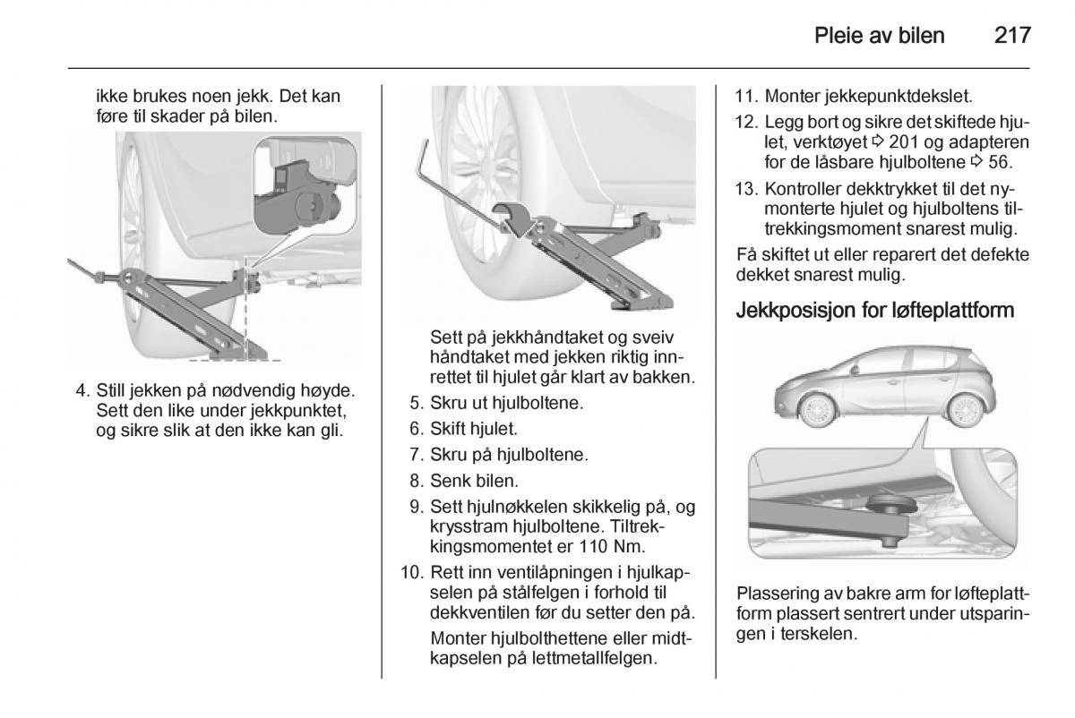 Opel Corsa D bruksanvisningen / page 219