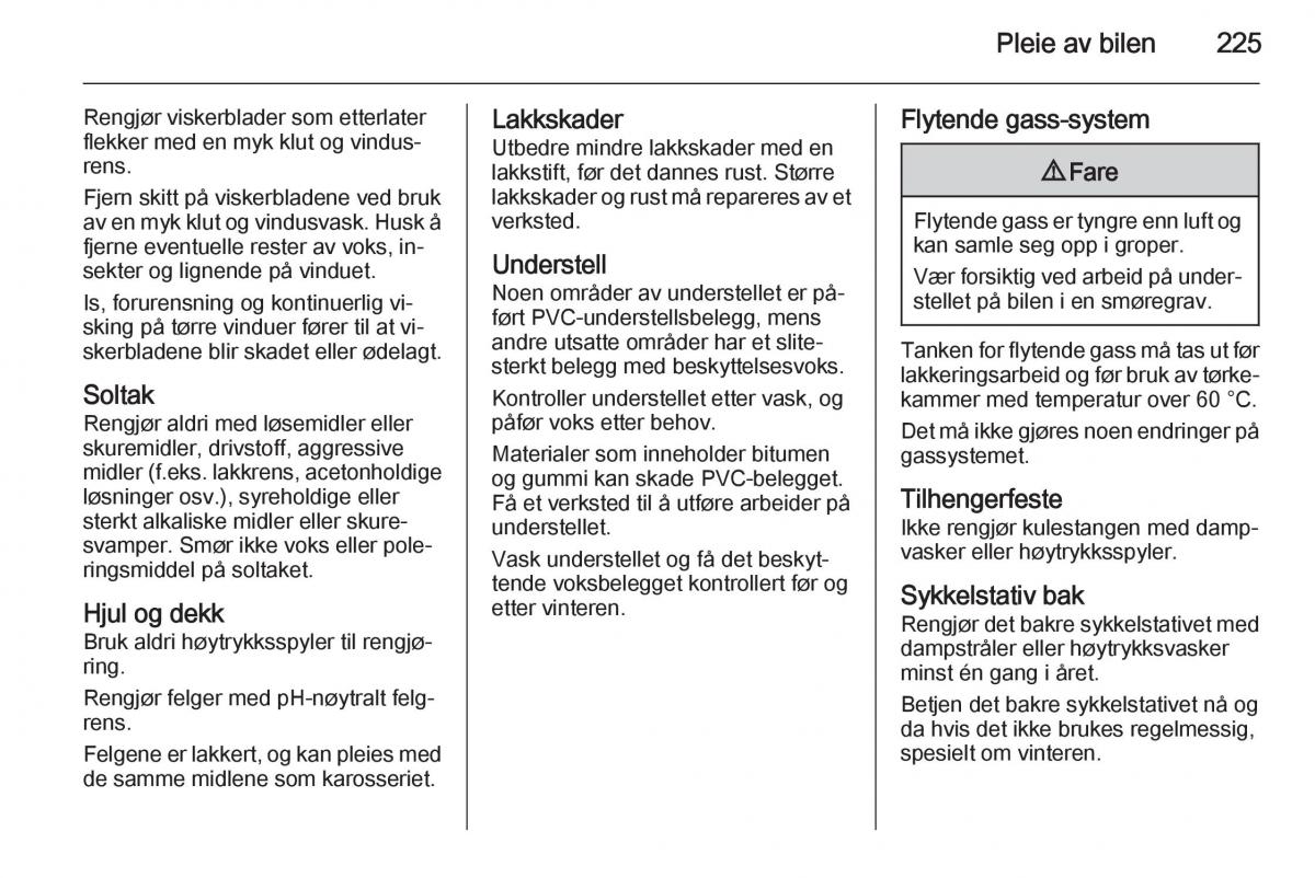 Opel Corsa D bruksanvisningen / page 227