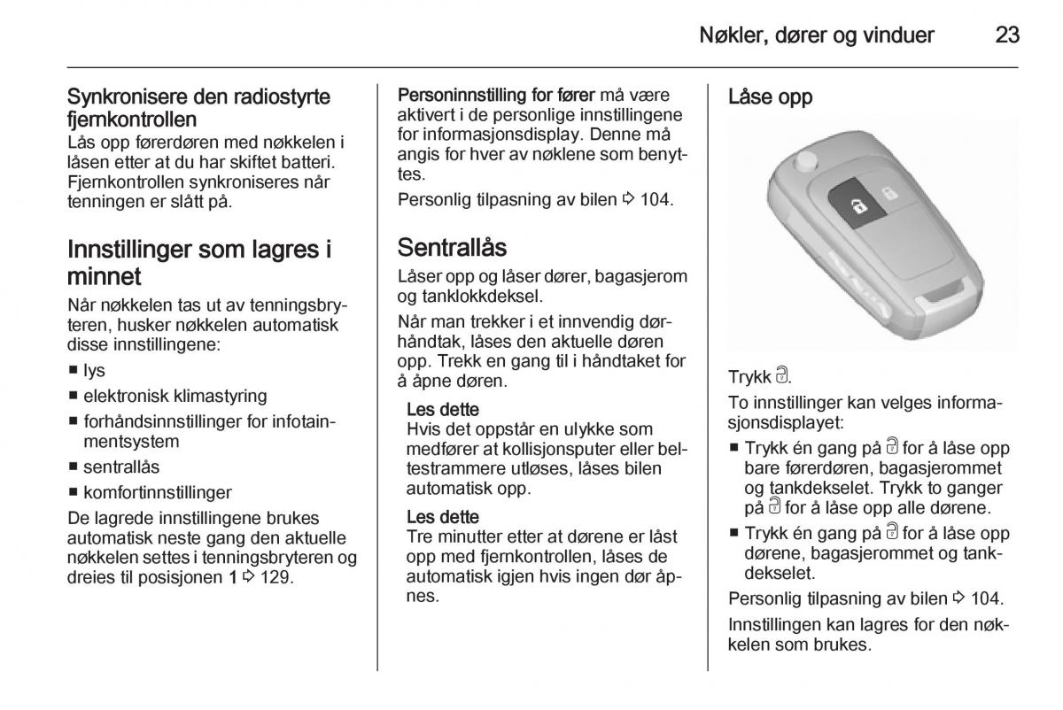 Opel Corsa D bruksanvisningen / page 25