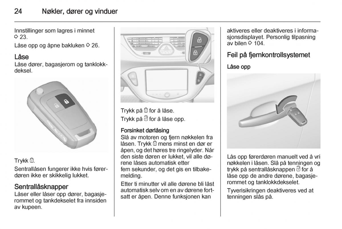 Opel Corsa D bruksanvisningen / page 26