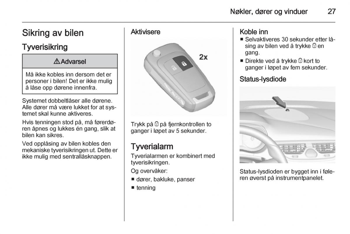 Opel Corsa D bruksanvisningen / page 29