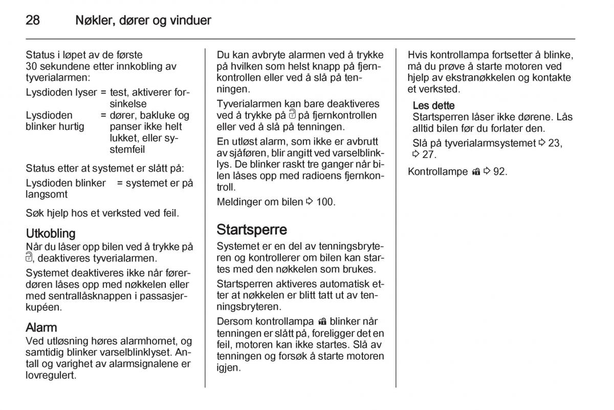 Opel Corsa D bruksanvisningen / page 30