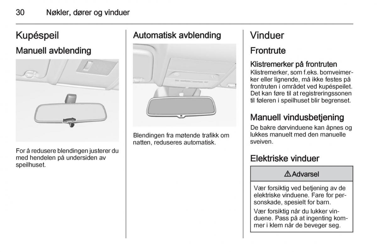 Opel Corsa D bruksanvisningen / page 32