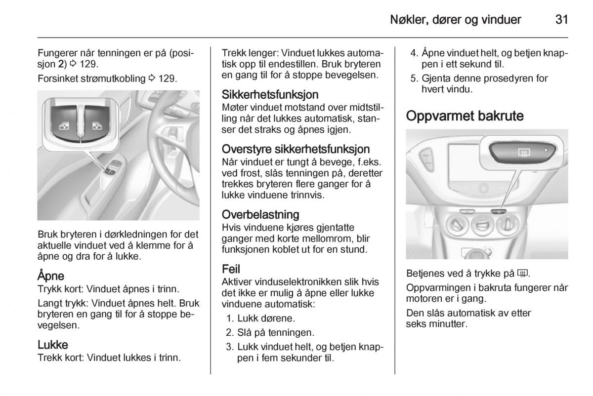 Opel Corsa D bruksanvisningen / page 33