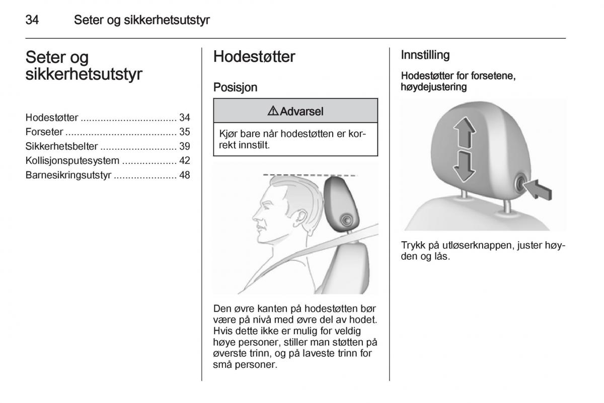 Opel Corsa D bruksanvisningen / page 36