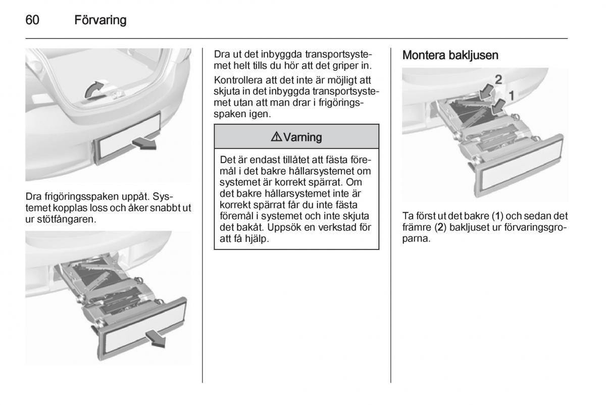 Opel Corsa D instruktionsbok / page 62