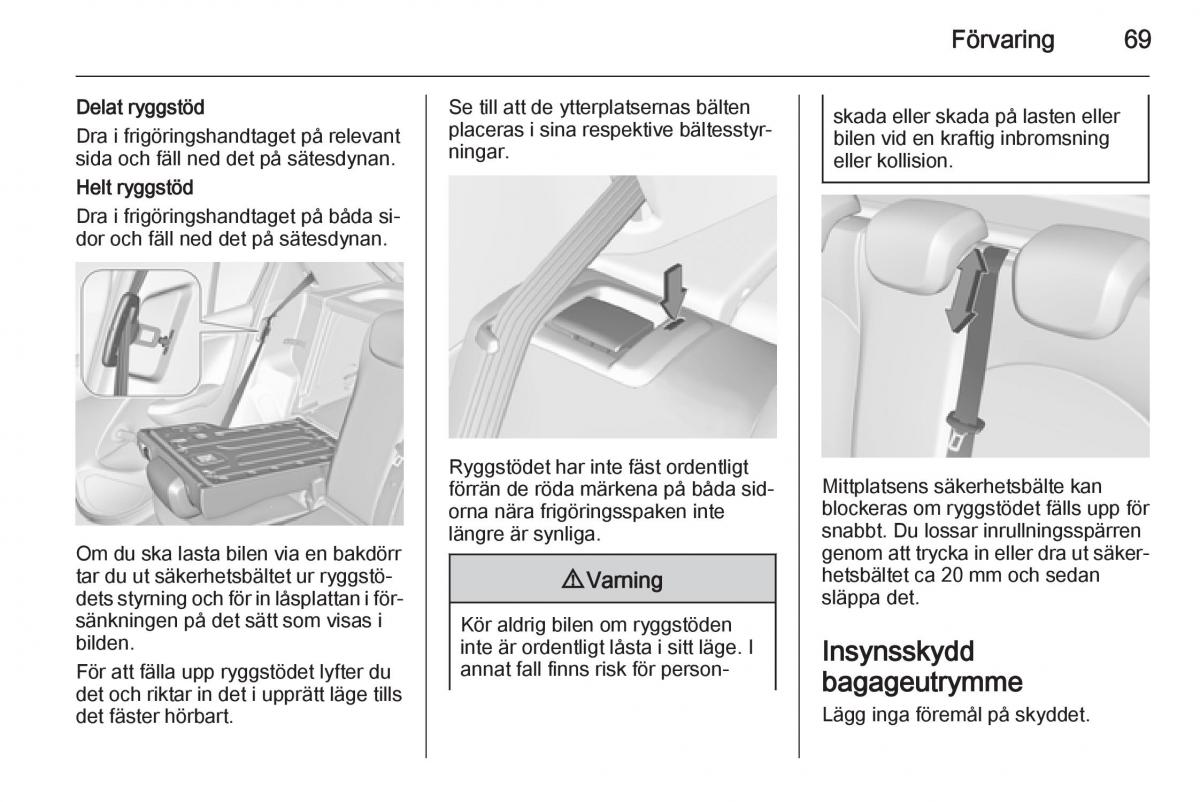 Opel Corsa D instruktionsbok / page 71