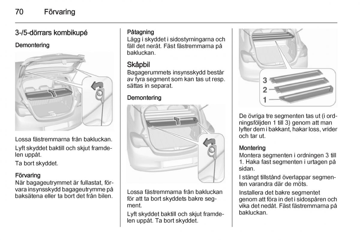 Opel Corsa D instruktionsbok / page 72