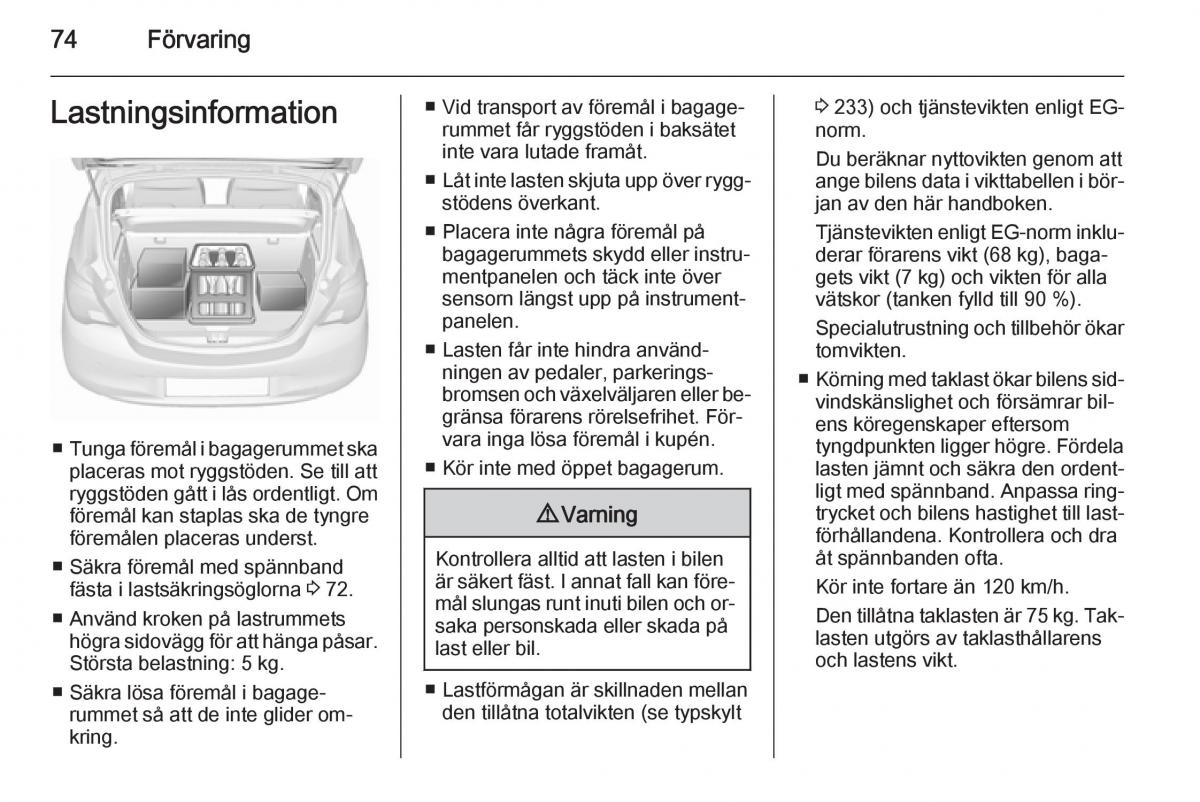 Opel Corsa D instruktionsbok / page 76