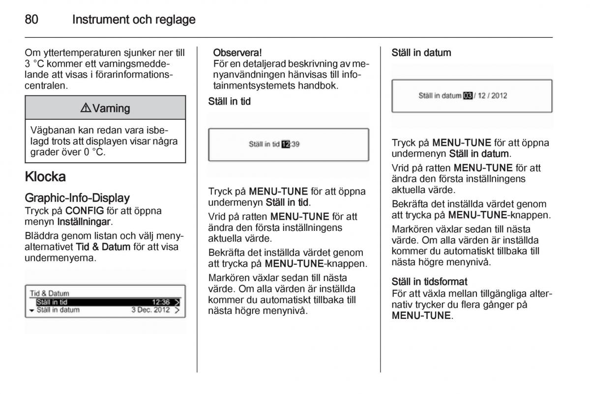 Opel Corsa D instruktionsbok / page 82