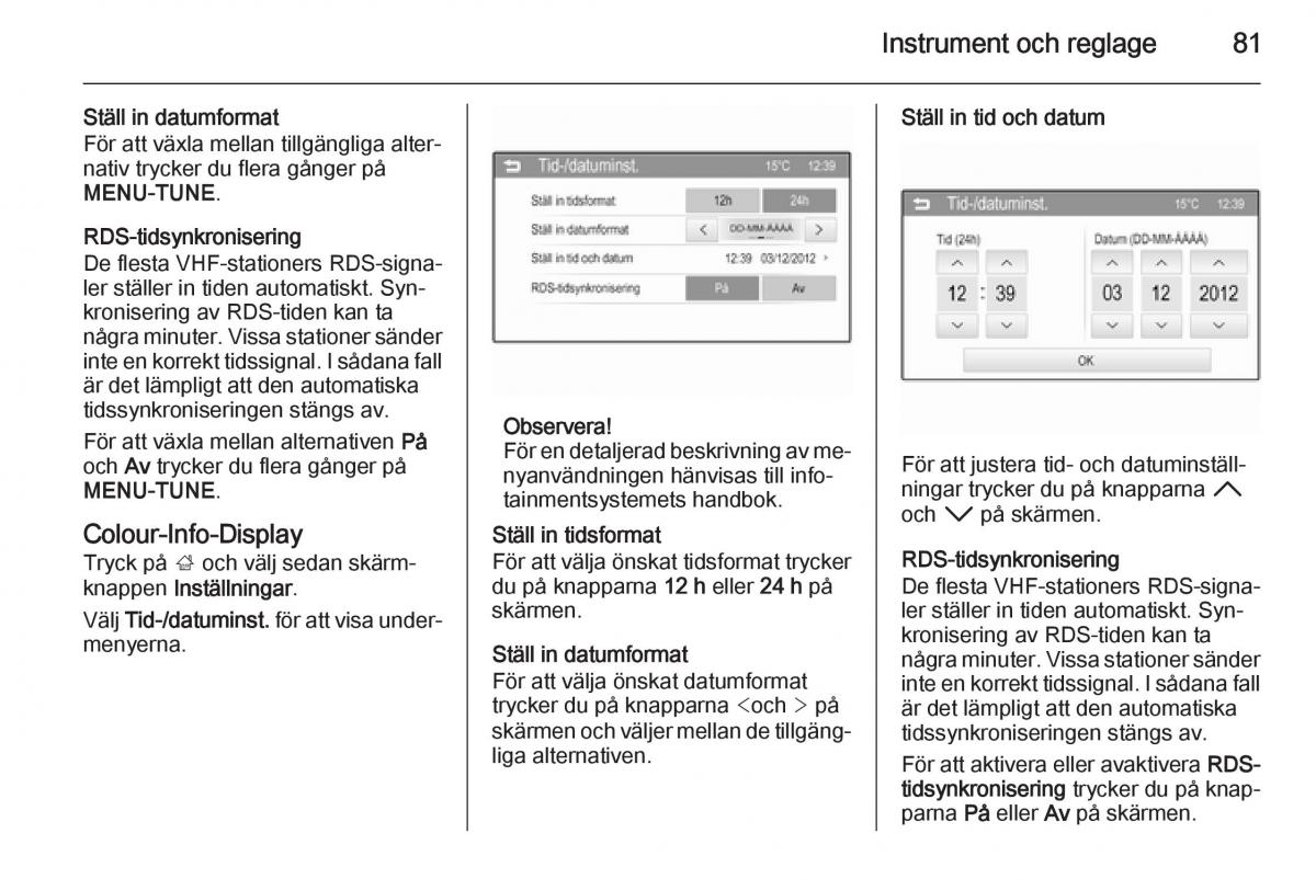 Opel Corsa D instruktionsbok / page 83