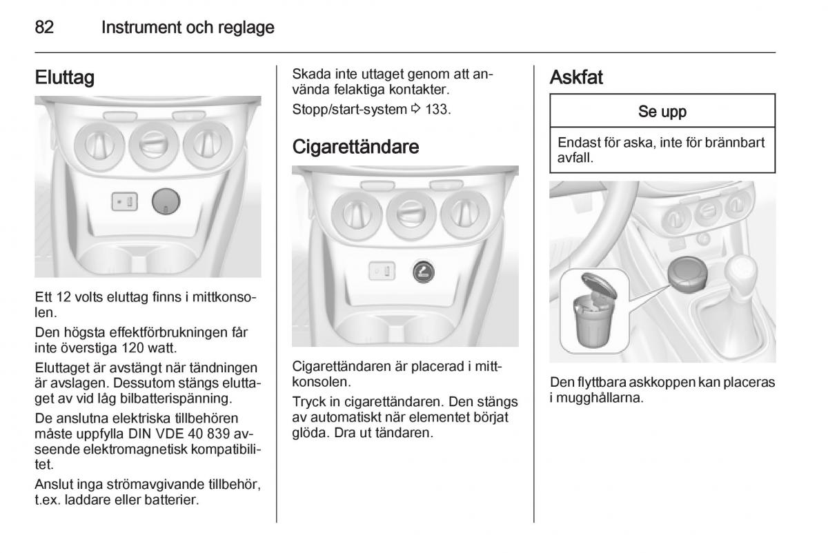 Opel Corsa D instruktionsbok / page 84