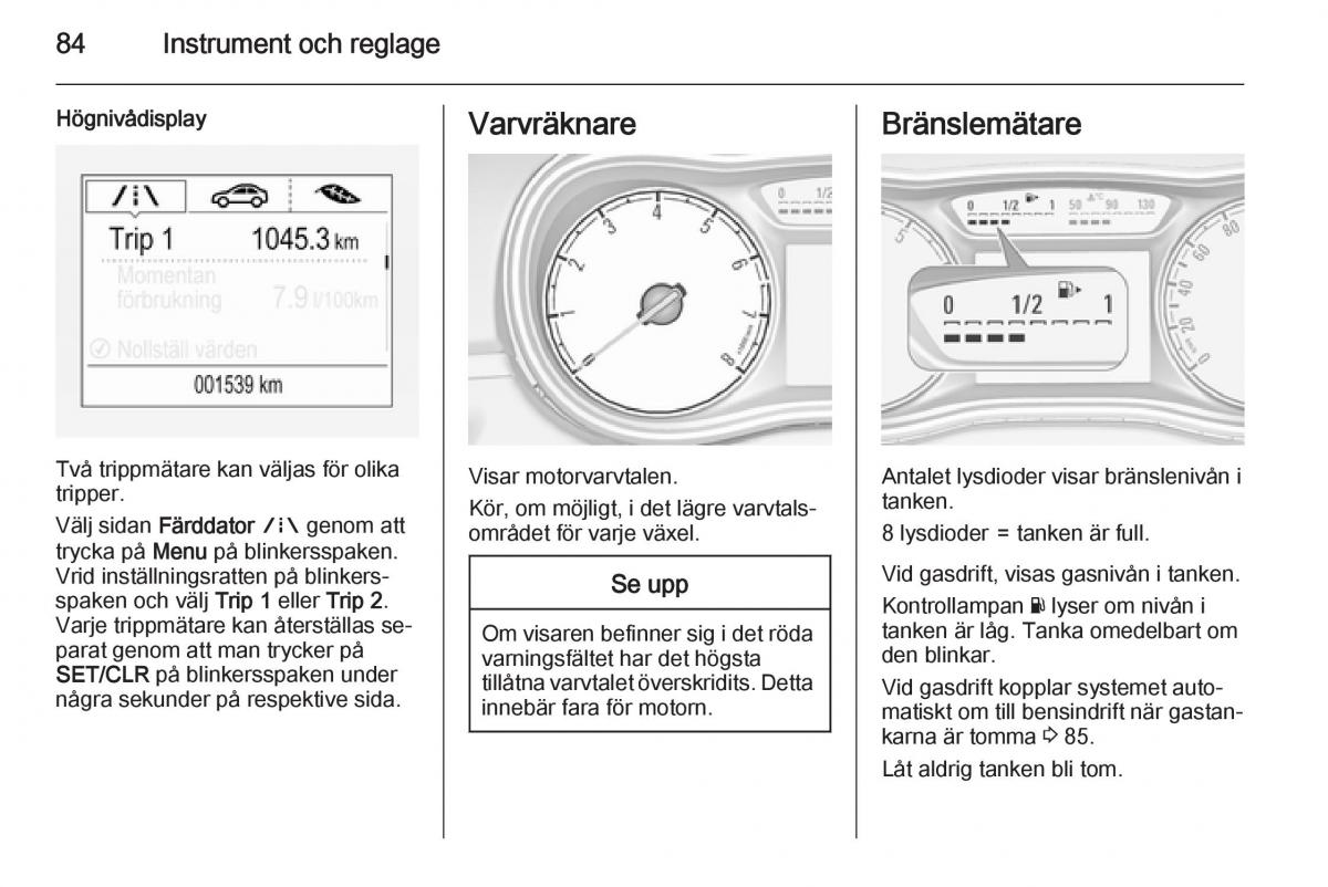 Opel Corsa D instruktionsbok / page 86