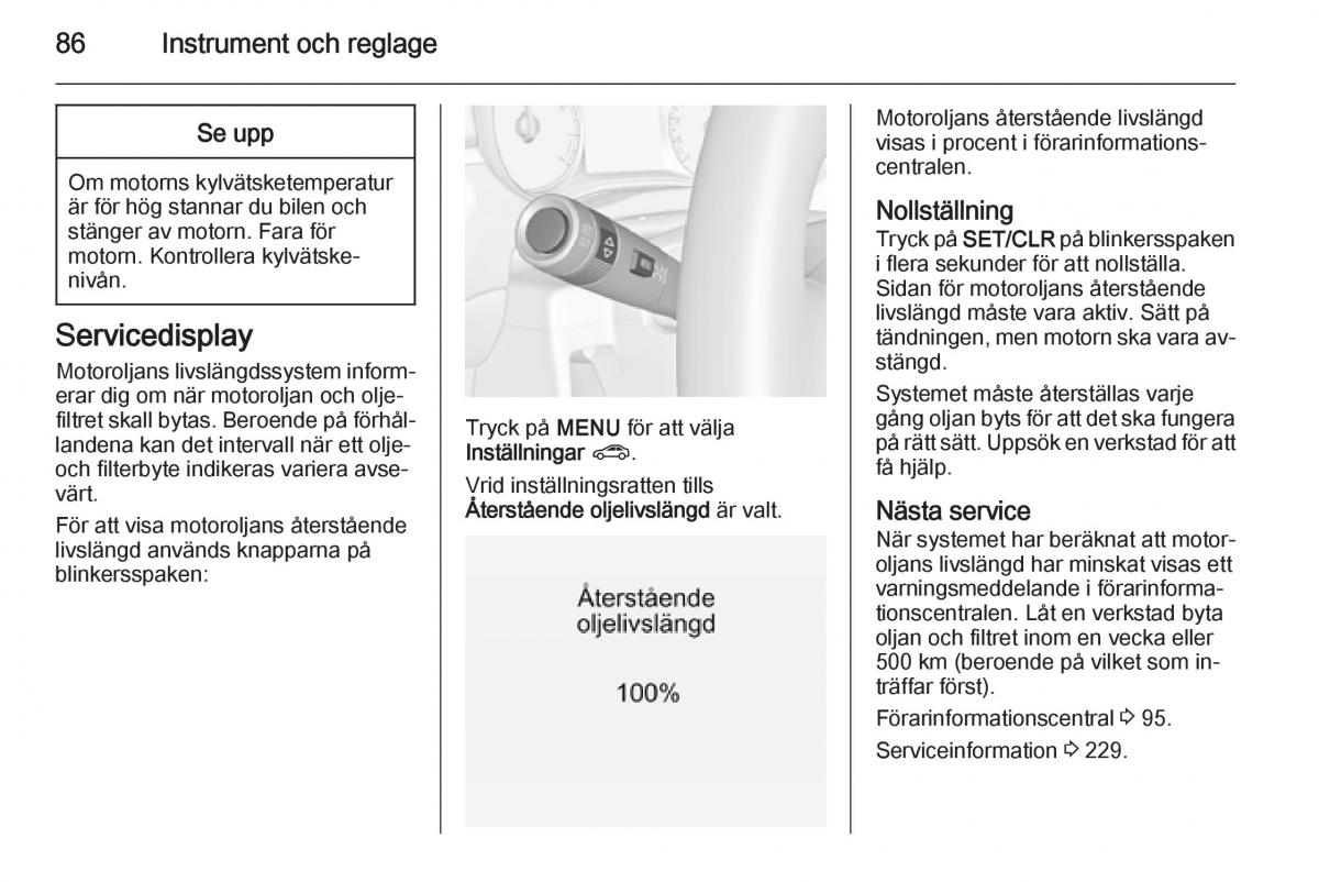 Opel Corsa D instruktionsbok / page 88