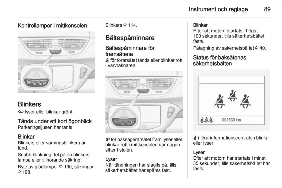 Opel Corsa D instruktionsbok / page 91