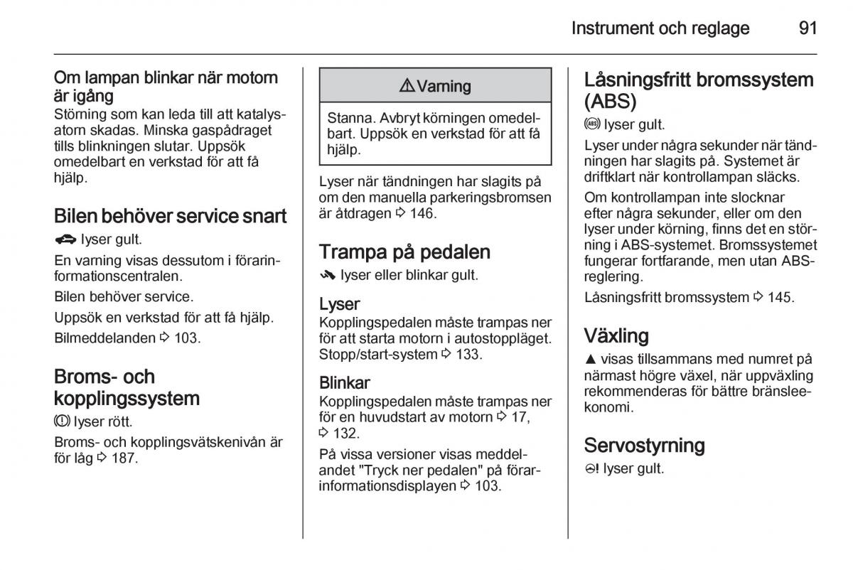 Opel Corsa D instruktionsbok / page 93