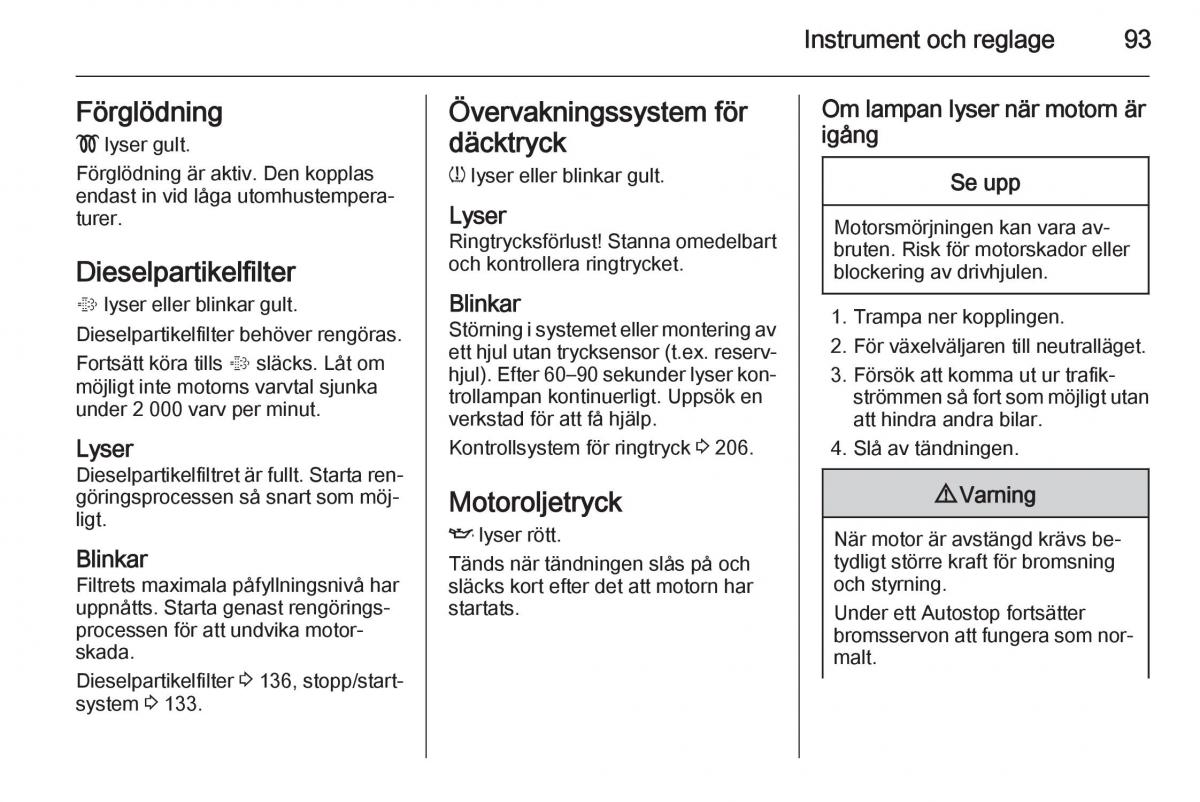 Opel Corsa D instruktionsbok / page 95