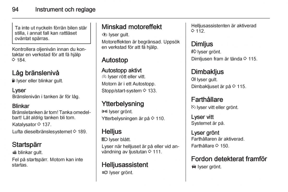 Opel Corsa D instruktionsbok / page 96