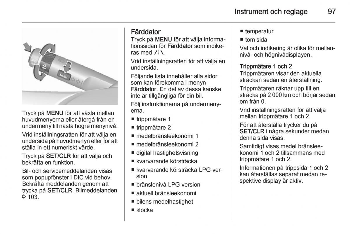 Opel Corsa D instruktionsbok / page 99