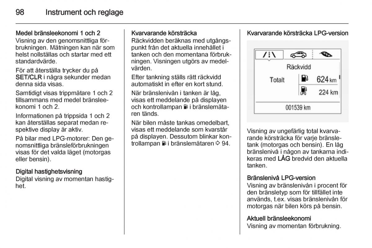 Opel Corsa D instruktionsbok / page 100