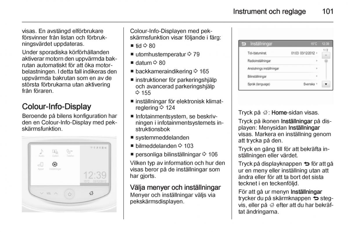 Opel Corsa D instruktionsbok / page 103