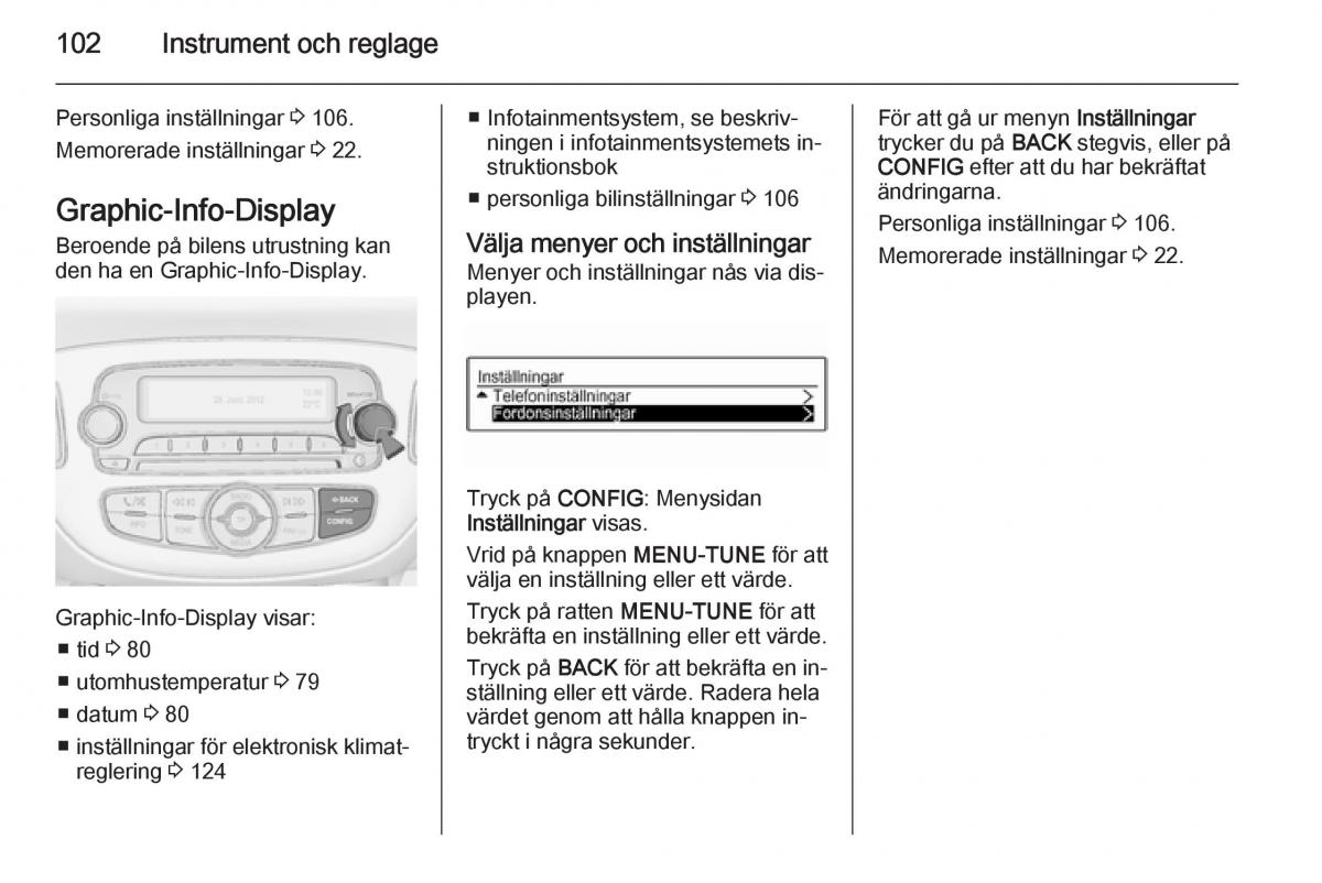 Opel Corsa D instruktionsbok / page 104