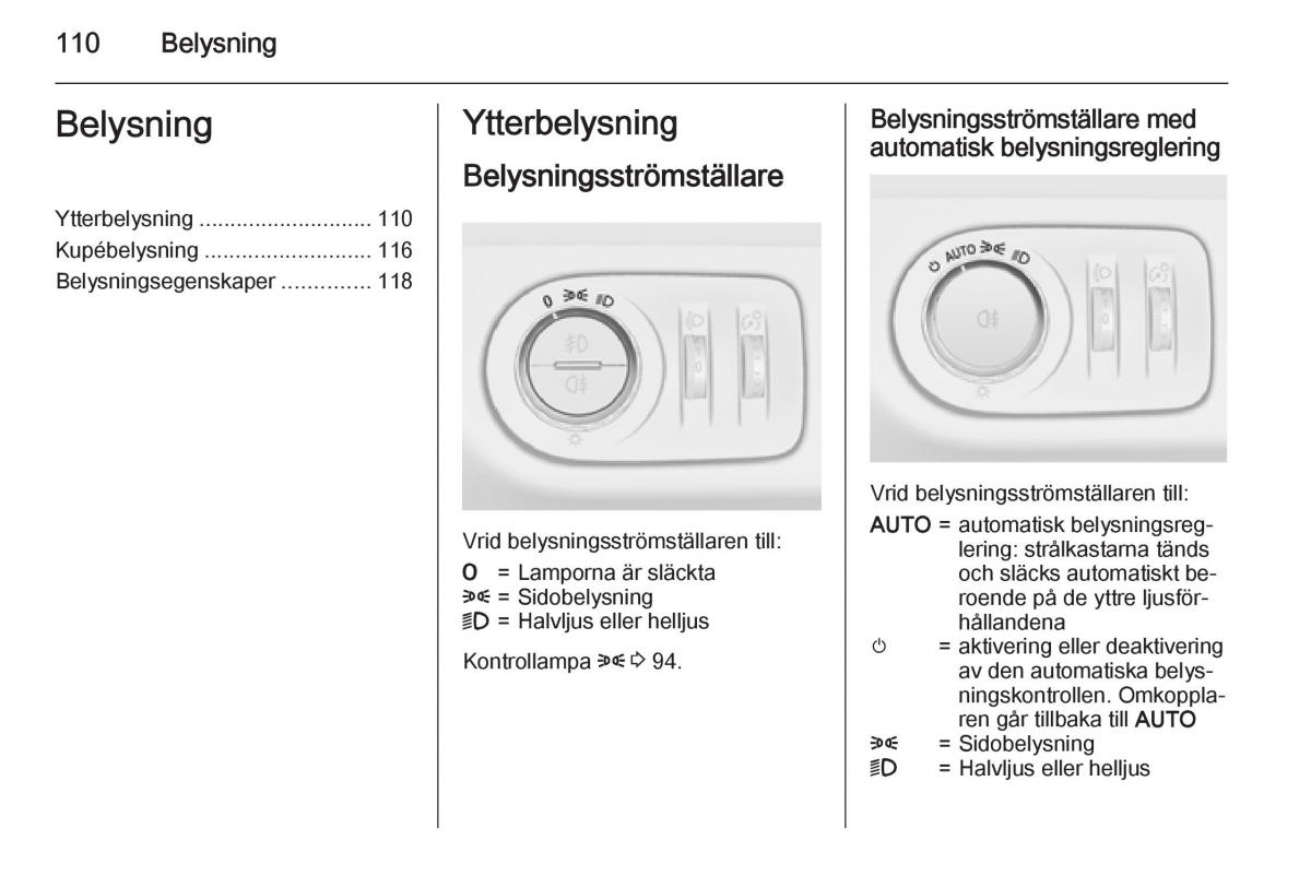 Opel Corsa D instruktionsbok / page 112