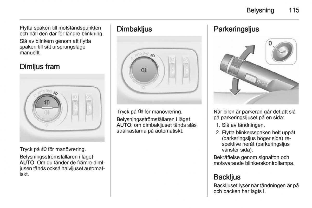 Opel Corsa D instruktionsbok / page 117