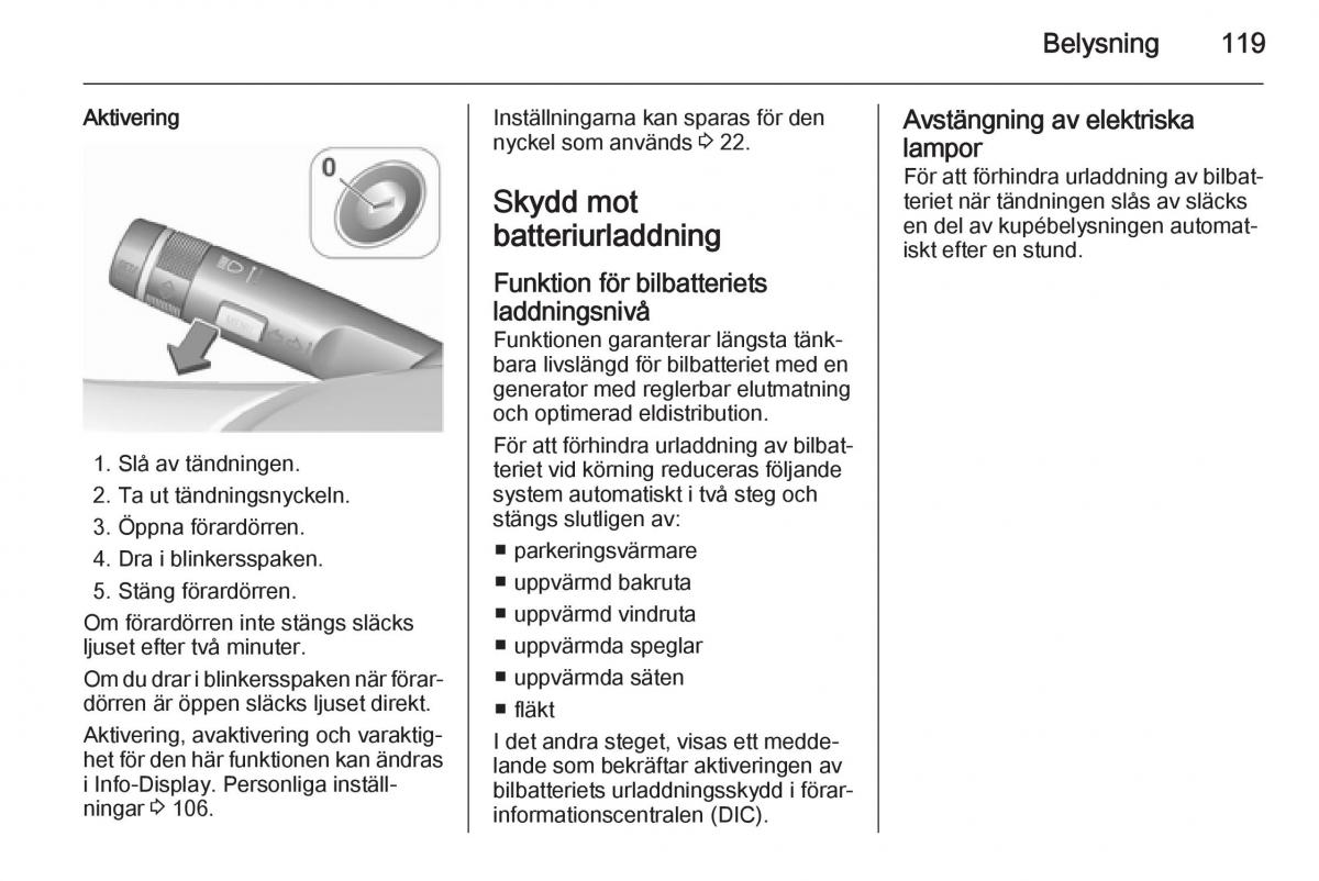 Opel Corsa D instruktionsbok / page 121