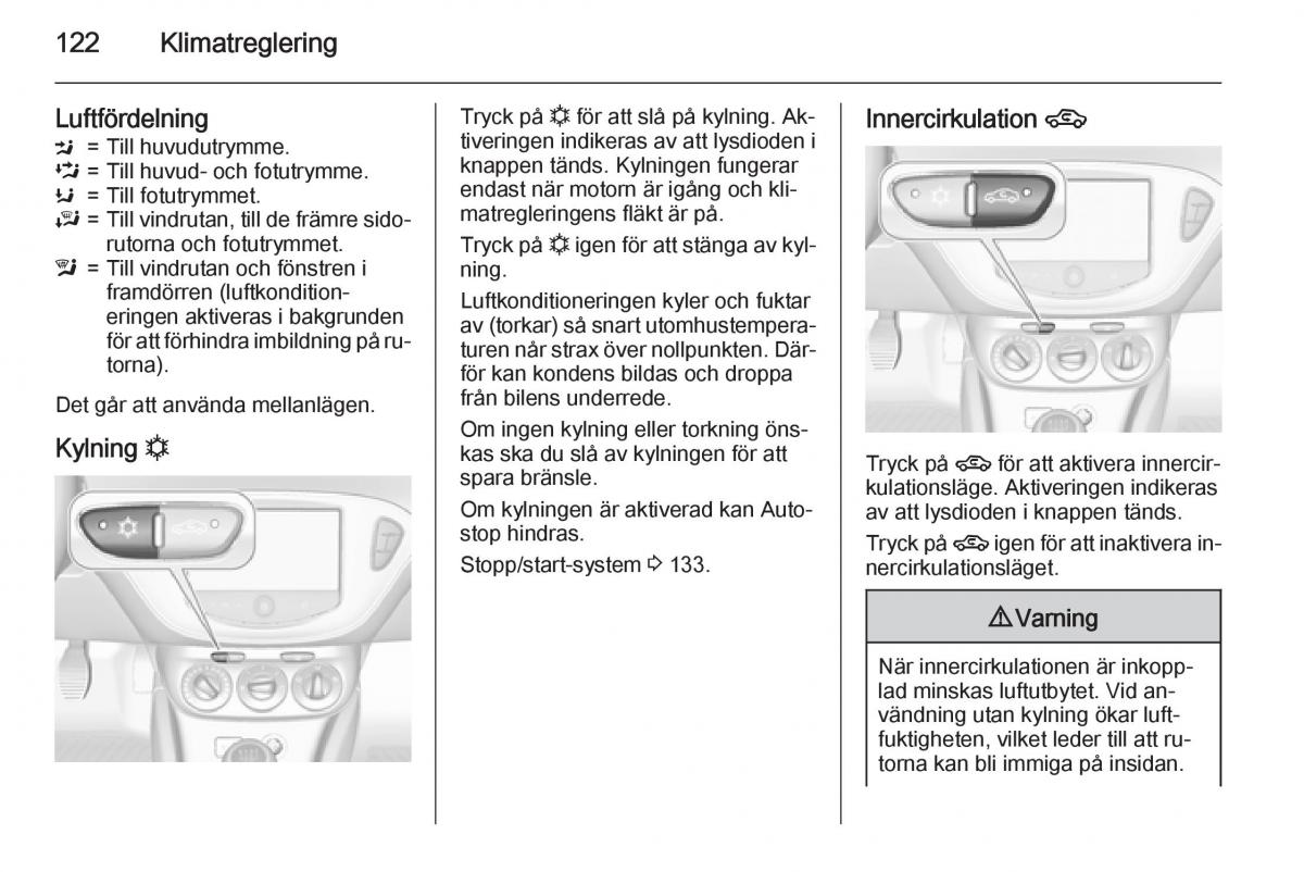 Opel Corsa D instruktionsbok / page 124