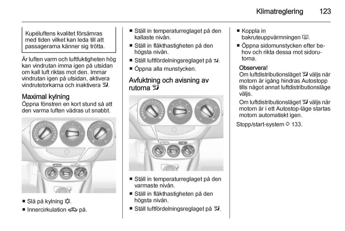 Opel Corsa D instruktionsbok / page 125