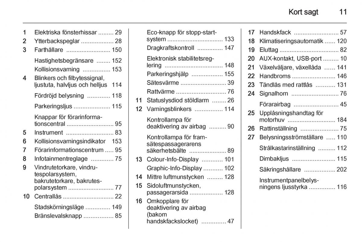 Opel Corsa D instruktionsbok / page 13