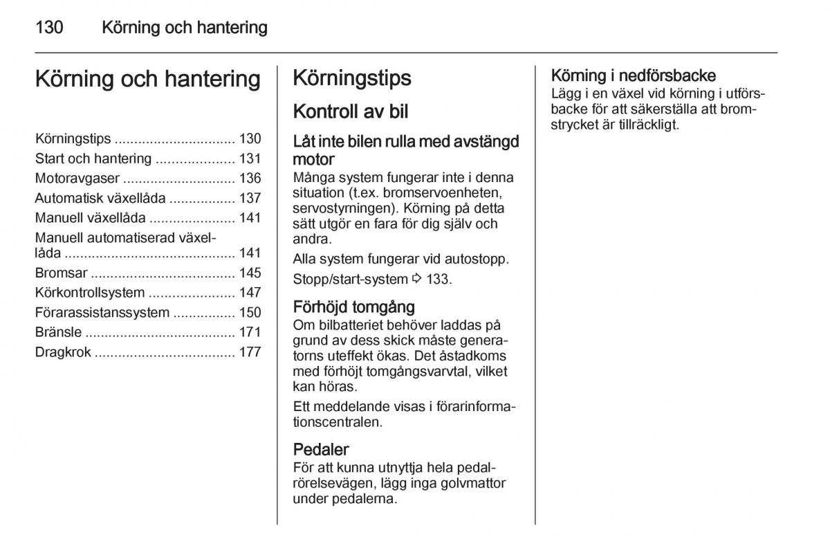 Opel Corsa D instruktionsbok / page 132