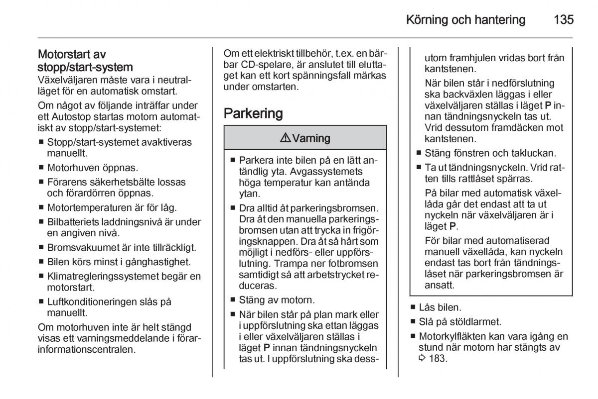 Opel Corsa D instruktionsbok / page 137