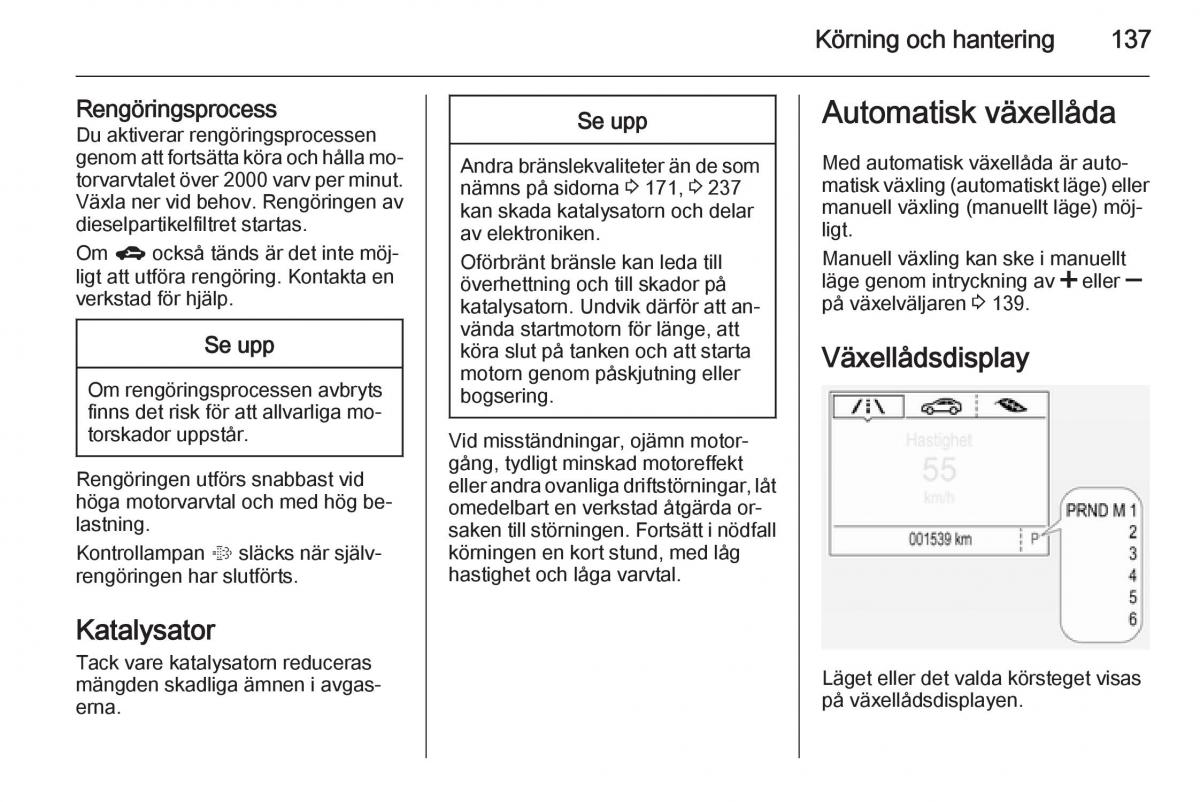 Opel Corsa D instruktionsbok / page 139