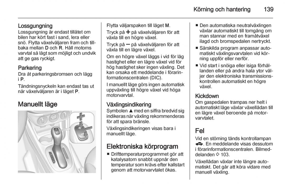 Opel Corsa D instruktionsbok / page 141