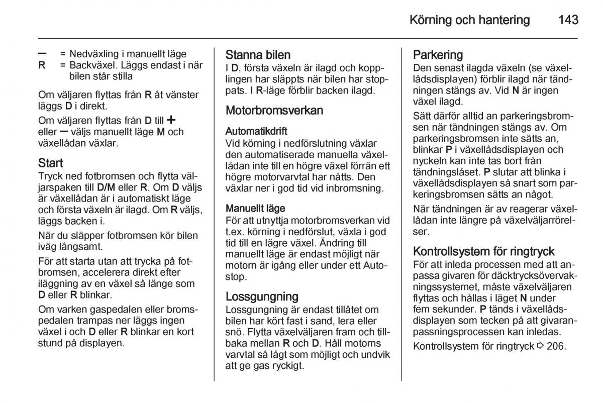 Opel Corsa D instruktionsbok / page 145