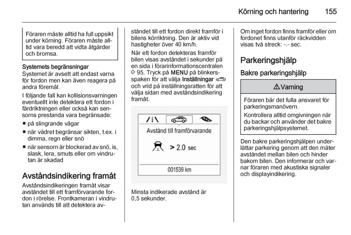 Opel Corsa D instruktionsbok / page 157