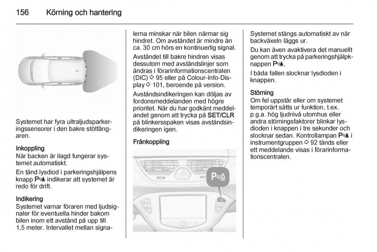 Opel Corsa D instruktionsbok / page 158