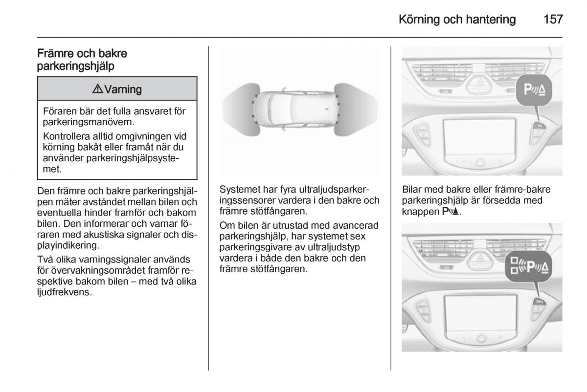 Opel Corsa D instruktionsbok / page 159