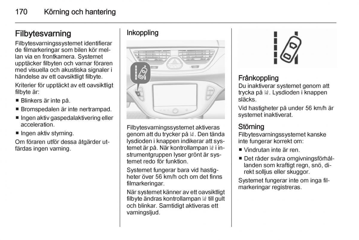 Opel Corsa D instruktionsbok / page 172